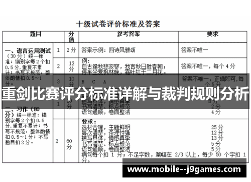 重剑比赛评分标准详解与裁判规则分析 重剑比赛评分标准详解与裁判规则分析